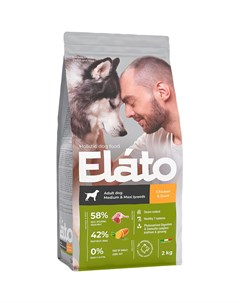 Корм для собак Holistic для средних и крупных пород с курицей и уткой 2 кг Elato