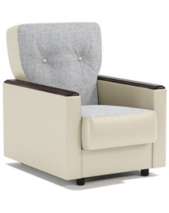 Кресло для отдыха Классика Д серый шенилл и экокожа беж Шарм-дизайн