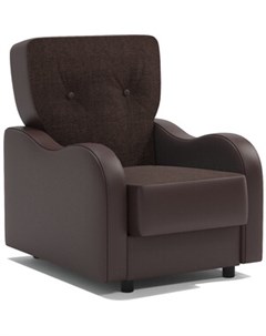 Кресло для отдыха Классика В шоколадная рогожка и экокожа Шарм-дизайн