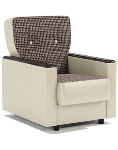 Кресло для отдыха Классика Д Корфу коричневый и экокожа беж Шарм-дизайн