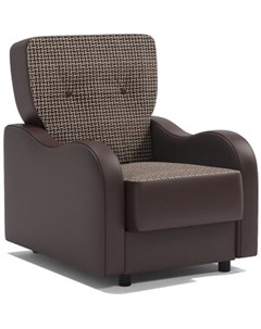Кресло для отдыха Классика В Корфу коричневый и экокожа шоколад Шарм-дизайн