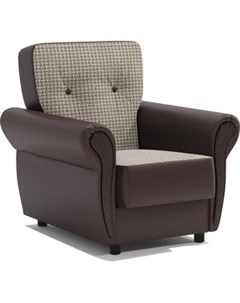 Кресло для отдыха Классика М Корфу беж и экокожа шоколад Шарм-дизайн