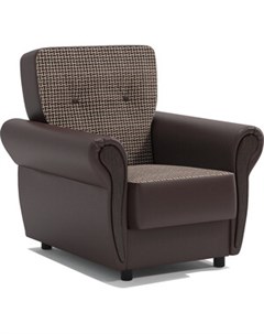 Кресло для отдыха Классика М Корфу коричневый и экокожа шоколад Шарм-дизайн