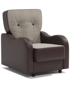 Кресло для отдыха Классика В Корфу беж и экокожа шоколад Шарм-дизайн