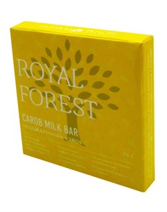 Шоколад Необжаренный кэроб Carob milk bar 75 г Royal forest