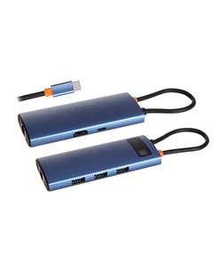 Хаб USB Metal Gleam Series 6 in 1 Multifunctional Type C HUB Docking Station Blue WKWG000003 Baseus
