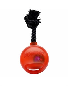 Игрушка для собак Bomber Мяч светящийся с ручкой на веревке оранжевый 17см Hagen