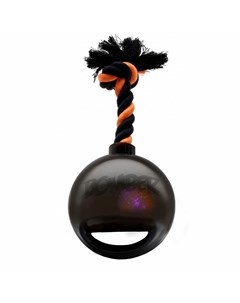 Игрушка для собак Bomber Мяч светящийся с ручкой на веревке черный 12 7см Hagen