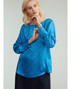 Блуза из атласной ткани с принтом Elis