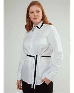 Блуза с декоративной тесьмой белая Lalis