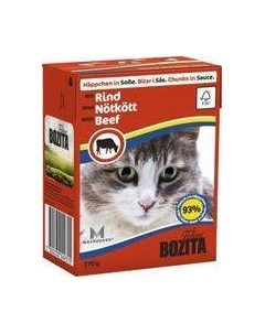 Консервы Бозита для кошек кусочки в соусе Говядина цена за упаковку Bozita