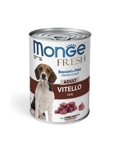 Влажный корм Консервы Монж для взрослых собак Мясной рулет с Телятиной цена за упаковку Monge