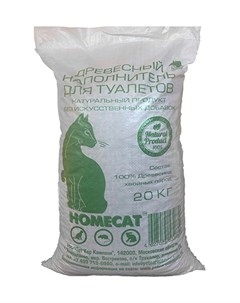 Древесный наполнитель Хоумкэт для кошачьего туалета Мелкие гранулы Homecat