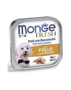 Влажный корм Консервы Монж Фреш для взрослых собак Курица цена за упаковку Monge