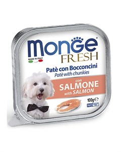 Влажный корм Консервы Монж Фреш для взрослых собак Лосось цена за упаковку Monge