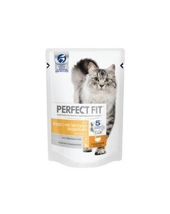 Паучи Перфект Фит для кошек с Чувствительным пищеварением Индейка в соусе цена за упаковку Perfect fit