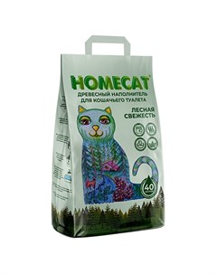 Древесный наполнитель Хоумкэт для кошачьего туалета Мелкие гранулы Homecat