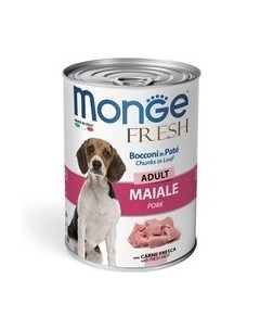 Влажный корм Консервы Монж для взрослых собак Мясной рулет со Свининой цена за упаковку Monge