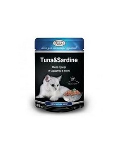Паучи Джина для кошек Филе тунца и сардины в желе цена за упаковку Gina