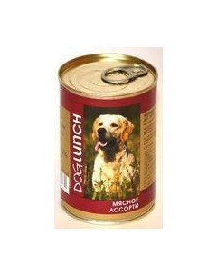 Консервы ДогЛанч для взрослых собак Мясное ассорти в желе цена за упаковку Dog lunch