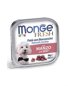 Влажный корм Консервы Монж Фреш для взрослых собак Говядина цена за упаковку Monge