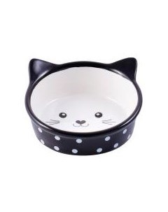 Миска керамическая для кошек Мордочка кошки в горошек 250 мл Mr.kranch