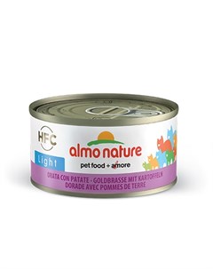 Низкокалорийные консервы Алмо Натюр для кошек Морской лещ с картофелем цена за упаковку Almo nature