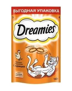 Лакомство Дримис для кошек Подушечки с Курицей Dreamies