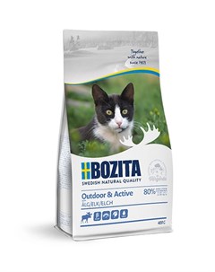 Сухой корм Бозита для растущих и взрослых Активных кошек с мясом Лося Bozita