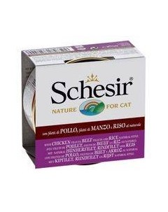 Консервы Шезир для кошек Цыпленок говядина с рисом цена за упаковку Schesir