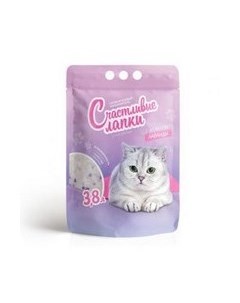 Наполнитель для кошачьего туалета Силикагелевый с ароматом Лаванды Счастливые лапки