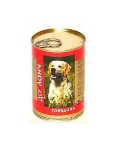 Консервы ДогЛанч для взрослых собак Говядина в желе цена за упаковку Dog lunch