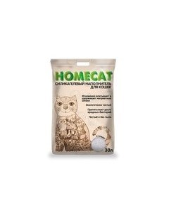 Силикагелевый наполнитель Хоумкэт для кошачьего туалета Стандарт без запаха Homecat