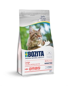 Сухой корм Бозита для молодых и взрослых кошек Крупных пород Без пшеницы Лосось Bozita