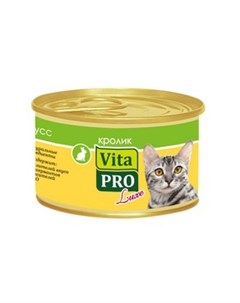 Консервы Вита Про для кошек от 1 года Мусс Кролик цена за упаковку Vita pro