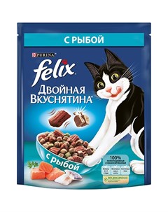 Сухой корм Пурина Феликс для взрослых кошек с рыбой Felix