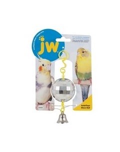 Игрушка для птиц Зеркальный шар с колокольчиком пластик J.w.