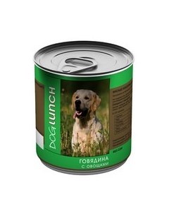 Консервы ДогЛанч для взрослых собак Говядина с Овощами цена за упаковку Dog lunch