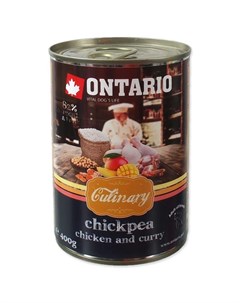 Консервы Онтарио для собак Карри с Курицей и нутом цена за упаковку Ontario