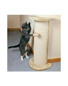 Когтеточка тумба для кошек Трикси Lorca с игрушкой Угловая Бежевая Сизаль Плюш Trixie