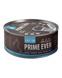 Влажный корм Консервы Прайм Эвер для кошек Тунец с Белой рыбой в желе цена за упаковку Prime ever