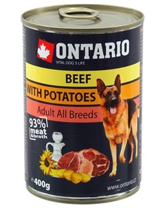Консервы Онтарио для собак Говядина и картофель цена за упаковку Ontario