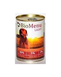 Light Консервы для Собак Индейка с коричневым рисом Цена за упаковку 410x12 Biomenu