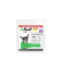 Капли Рольф Клуб от Клещей и Блох для собак весом до 4 кг Rolf club