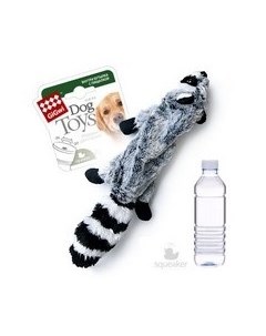 Игрушка Гигви для собак Шкурка Енота и пластиковая бутылка с отключаемой пищалкой Gigwi