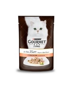 Паучи Пурина Гурмэ А ля Карт для взрослых кошек с лососем цена за упаковку Gourmet