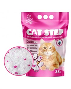 Силикагелевый наполнитель Кэт Степ для кошачьего туалета с Розовыми гранулами Catstep