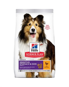 Сухой корм Хиллс для собак Средних пород с Чувствительным пищеварением и или кожей Курица Hill`s