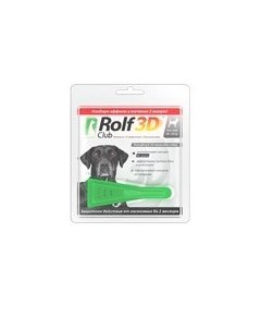 Капли Рольф Клуб от Клещей и Блох для собак весом 40 60 кг Rolf club