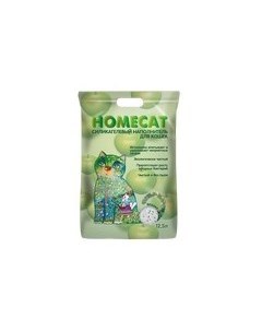 Силикагелевый наполнитель Хоумкэт для кошачьего туалета аромат Яблоко Homecat